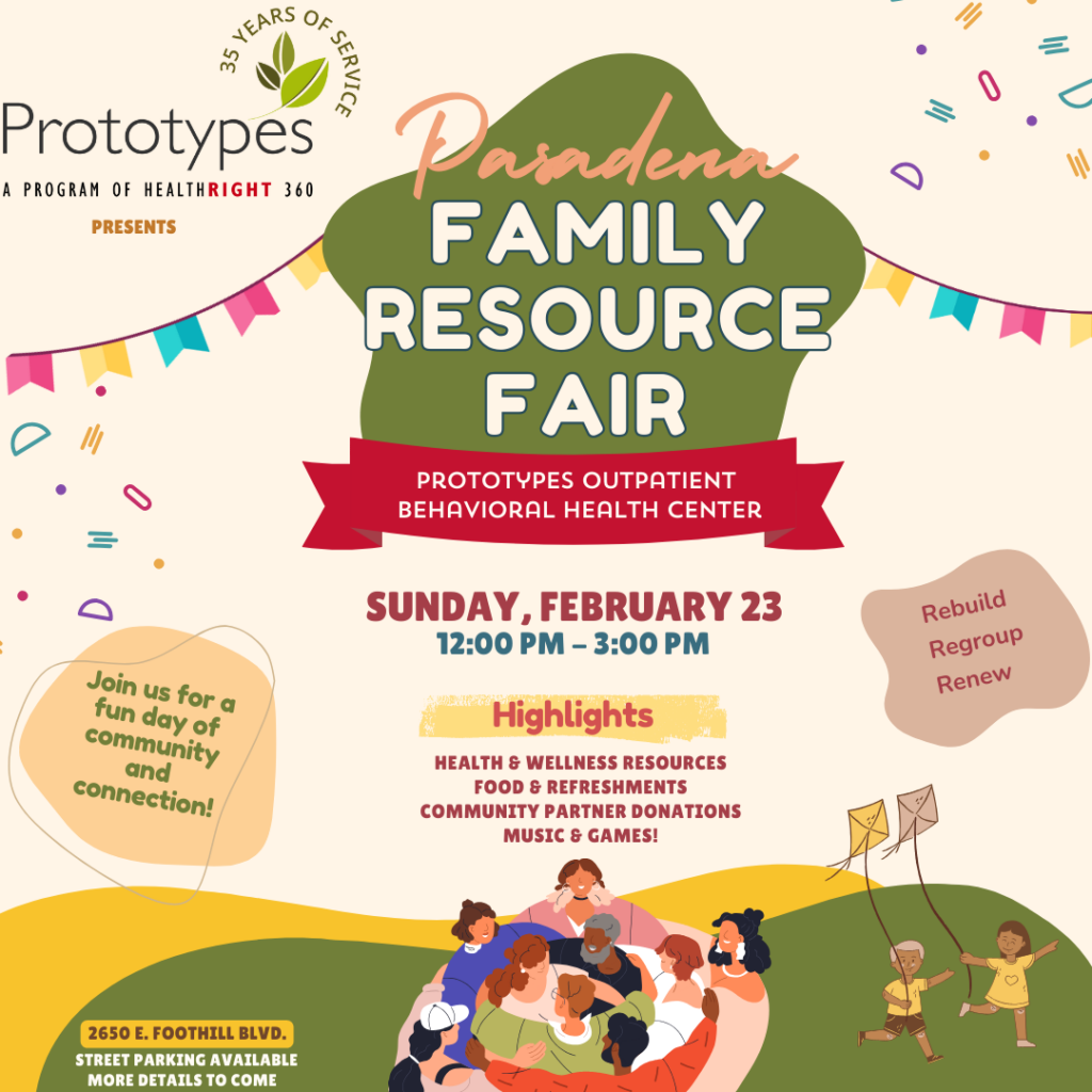 Pasadena Family Resource Fair on Feb 23 flyer.